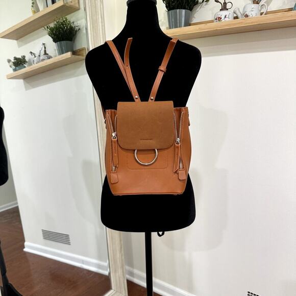 Lulus Tan Cognac Mini Backpack Purse Women's - Picture 1 of 4
